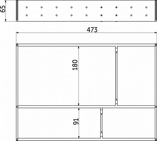 Комплект разделителей L500 универсальный металлический Organizer нержавеющая сталь (473*293*65) AKS_2