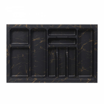 Лоток для столовых приборов 800 MARBLE 735*485, черно-золотой мрамор AKS фотография