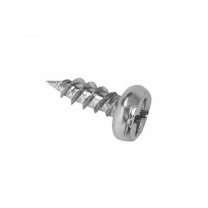 Саморез с полукруглой головкой 3,5*9,5 острый, белый цинк (уп/1тыс.шт) AKS фотография