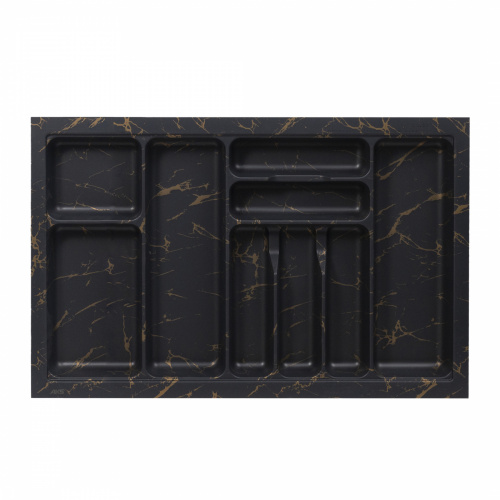 Лоток для столовых приборов 800 MARBLE 735*485, черно-золотой мрамор AKS_1