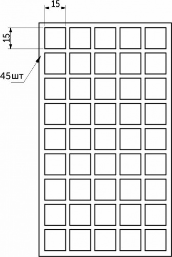 Подкладка самоприлипающая фетровая 15х15мм (1лист-45шт) коричневая Folmag_2