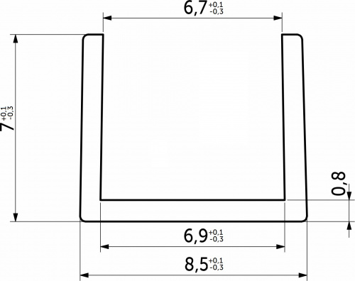 Планка торцевая 6 матовая (L=3.05) AKS_2