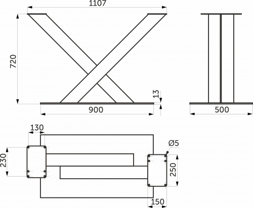 Подстолье GARM h720, белый AKS_2