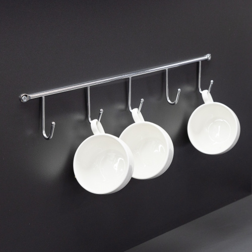 Вешалка настенная на 5 крючков 400*60*40, хром AKS_4