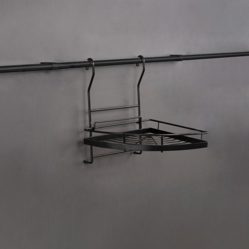 Корзина на трубу d16 угловая одинарная CWJ101 черная AKS_3