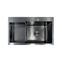 Мойка н/сталь, прямоугольная одночашевая, 780*480мм, графит, мойка справа, врезн на/вровень столешнице, AKS (3,2мм)