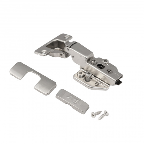 Петля полунакладная с доводчиком 48мм h0 clip-on AKS PLUS 3D (еврошурупы, заглушки)_3