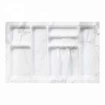 Лоток для столовых приборов 800 MARBLE 735*485, бело-серый мрамор AKS фотография