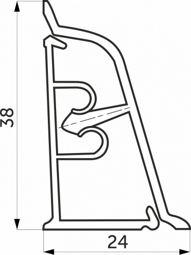Плинтус ПВХ к столешнику LB38 белый мрамор (015) РФ (1шт=3м.п.)_2