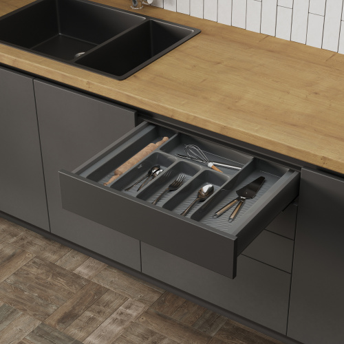 Лоток для столовых приборов 800 LINER 735*430, серый AKS_5