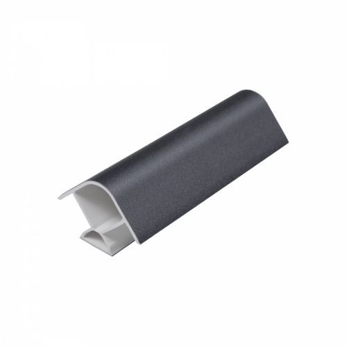 Угол универсальный 90 к цоколю мебельному ПВХ h=100 графит зернистый РФ_1