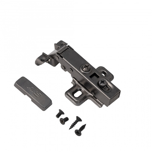 Петля д/алюм.рамки Z-1 накладная с доводчиком h0 clip-on AKS PLUS черная (саморезы, заглушки)_3