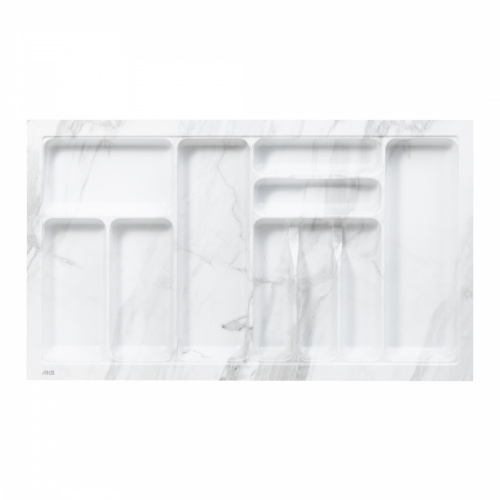 Лоток для столовых приборов 900 MARBLE 830*485, бело-серый мрамор AKS_1
