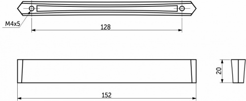 Ручка меб. скоба мет. BELLINI 128, графит шлифованный, AKS_2