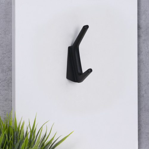 Крючок меб. двухрожковый мет. SENT черный матовый AKS_8