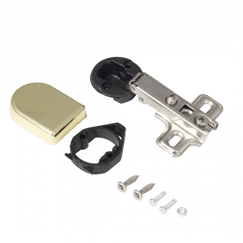 Петля д/стекла накладная с пружиной h0 slide-on AKS (овальная заглушка золото)_3