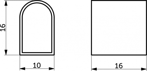 Заглушка для гибкого неона 8*16мм, торцевая, AKS_2