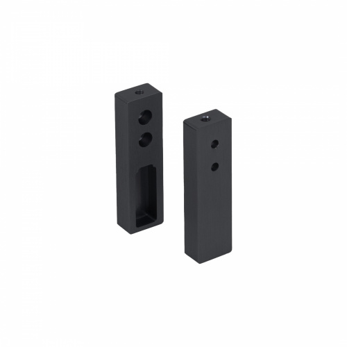 Держатель штанги гардеробной прямоуг. FAME/1 концевой, черный браш AKS_1