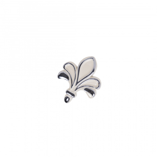 Ручка меб. кнопка мет. MILK серебро белый, AKS_4