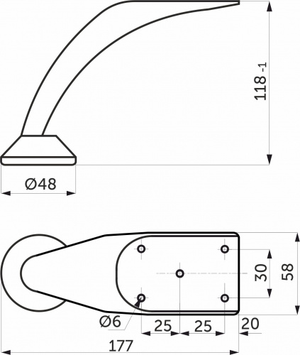 Опора меб. мет. D-01 h120 хром AKS_2
