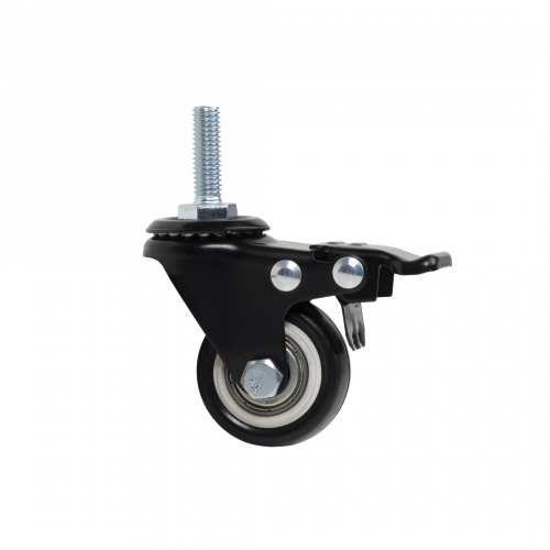 Колесо меб. DIAMOND d40 h60 с винтом М8 с торм., черный AKS_3