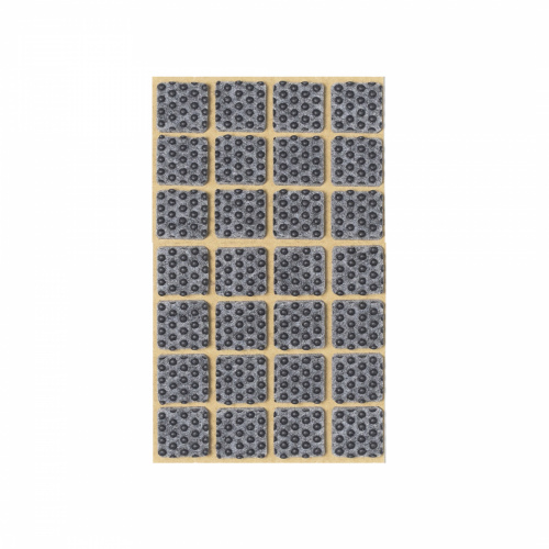 Подкладка самоприлипающая фетровая прорезиненная 20 х 20мм (1упак.=28шт), серая, Folmag_1