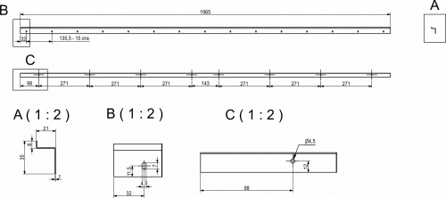 Кроватная подламельная направляющая (уп/4шт) AKS_2