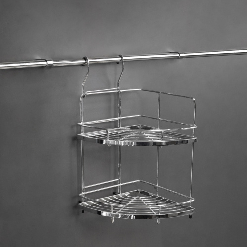 Корзина на трубу d16 угловая двойная СWJ201F хром AKS_3