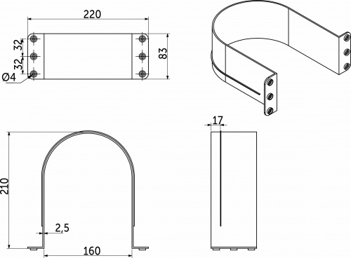 Обвод для сифона, серый пластик, РФ_2