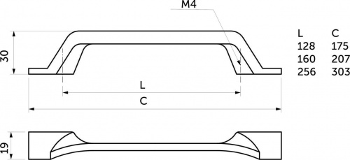 Ручка меб. скоба мет. STELLATO 160 античное олово, AKS_2