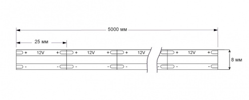 Лента светодиодная AKS COB - 9,8W/m, 8мм, 320 д/м, IP20, нейтральный белый (4000K) - 5м_3