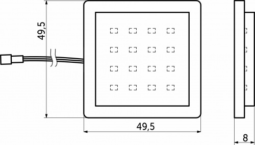 Светильник светодиодный Sania, накладной, 2W, 12V, холодный белый, 6000K, без крышки, AKS_2