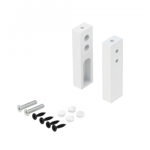 Держатель штанги гардеробной прямоуг. FAME/1 концевой, белый AKS_3