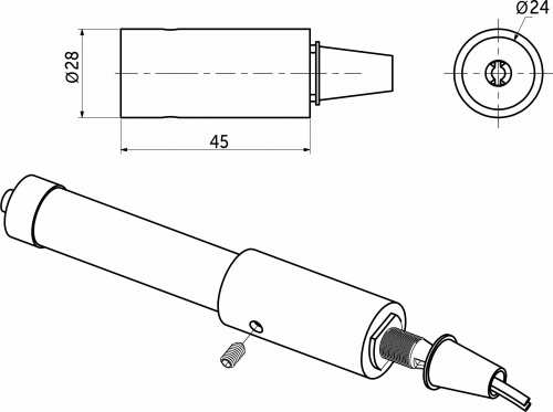 Заглушки к светодиодной веревке, d25, тип 1 (1 компл = 2шт.), белый, AKS_2