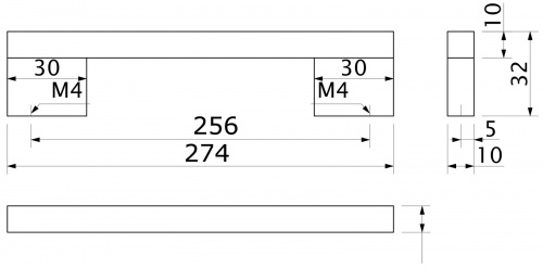 Ручка меб. скоба алюм. АА-18 256 алюминий AKS_2