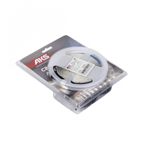 Лента светодиодная - 4,8W/m, 12V, 8мм, 2835, 60 д/м, IP20, теплый белый (3000K) - 5м, + блок питания, AKS_5