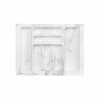 Лоток для столовых приборов 600 MARBLE 540*430, бело-серый мрамор AKS