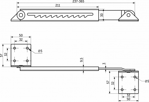 Механизм подъема столешницы парты под углом 10 положений с уголками AKS_2