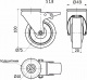 Колесо меб. TECH d75 h100 под винт М10 с торм., серый AKS_preview_1