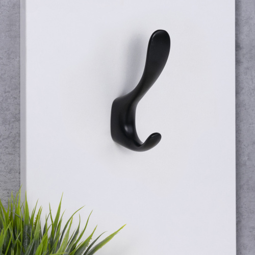 Крючок меб. двухрожковый мет. ROMA черный матовый AKS_8