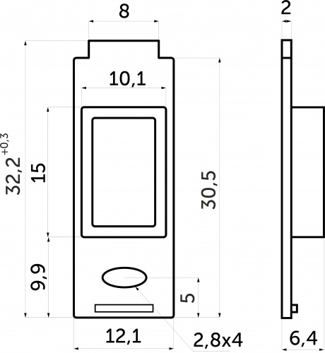 Заглушка штанги гардеробной прямоуг. FAME LUMI, черный браш AKS_2