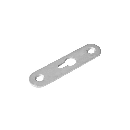 Пластинка зацепная 65*15*1,3 белый цинк (большое отверстие по центру) РФ_3