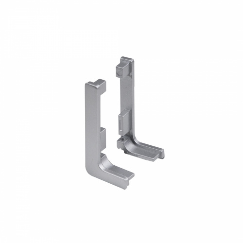 Комплект заглушек металлич. к профилю Gola, L-образных (левая+правая) серебро 3 AKS_1