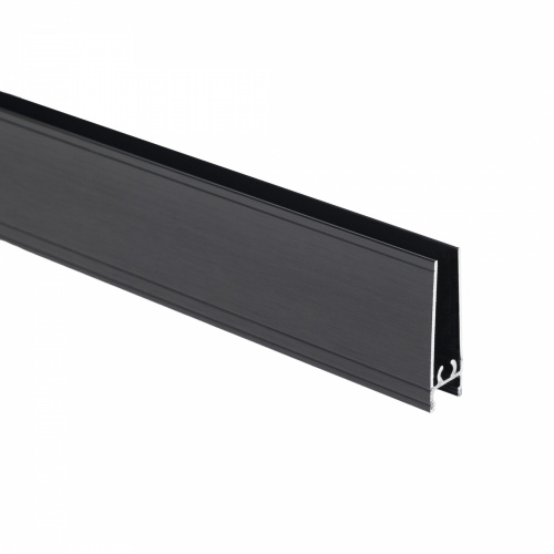 Профиль алюминиевый черный брашированный горизонтальный нижний L-5800 мм AKS (полезная длина - 5700мм)_1