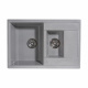 Мойка каменная, прямоугольная двухчашевая, S-16, 760*510мм, темно-серый, врезная, Sim Gran _preview_1