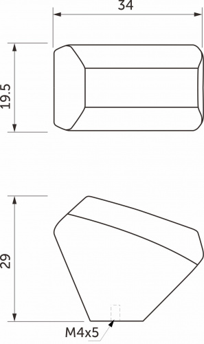 Ручка меб. KUBIC, матовый хром, AKS_2