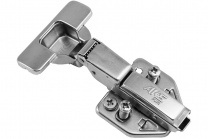 Петля полунакладная с доводчиком 48мм h3 clip-on AKS PLUS 3D (еврошурупы, заглушки) фотография