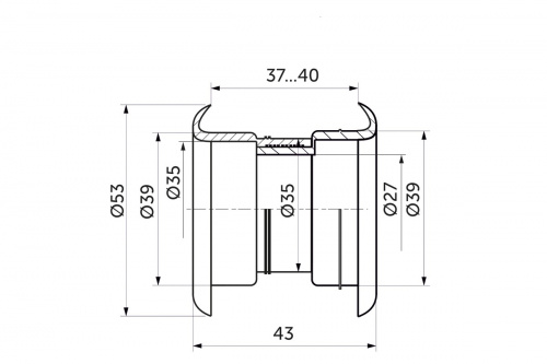 Пропуск вентиляционный D53 беж-клён пластик РП_2