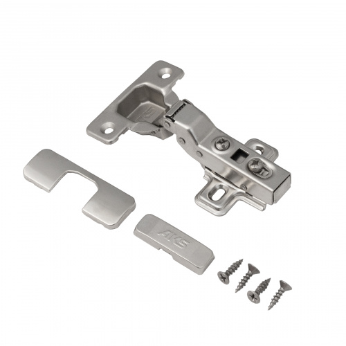 Петля полунакладная с доводчиком 48мм h2 clip-on AKS (саморезы, заглушки)_3