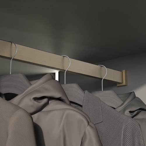 Штанга гардеробная прямоуг. FAME L-1000 с концевыми держателями, латунь браш AKS_3